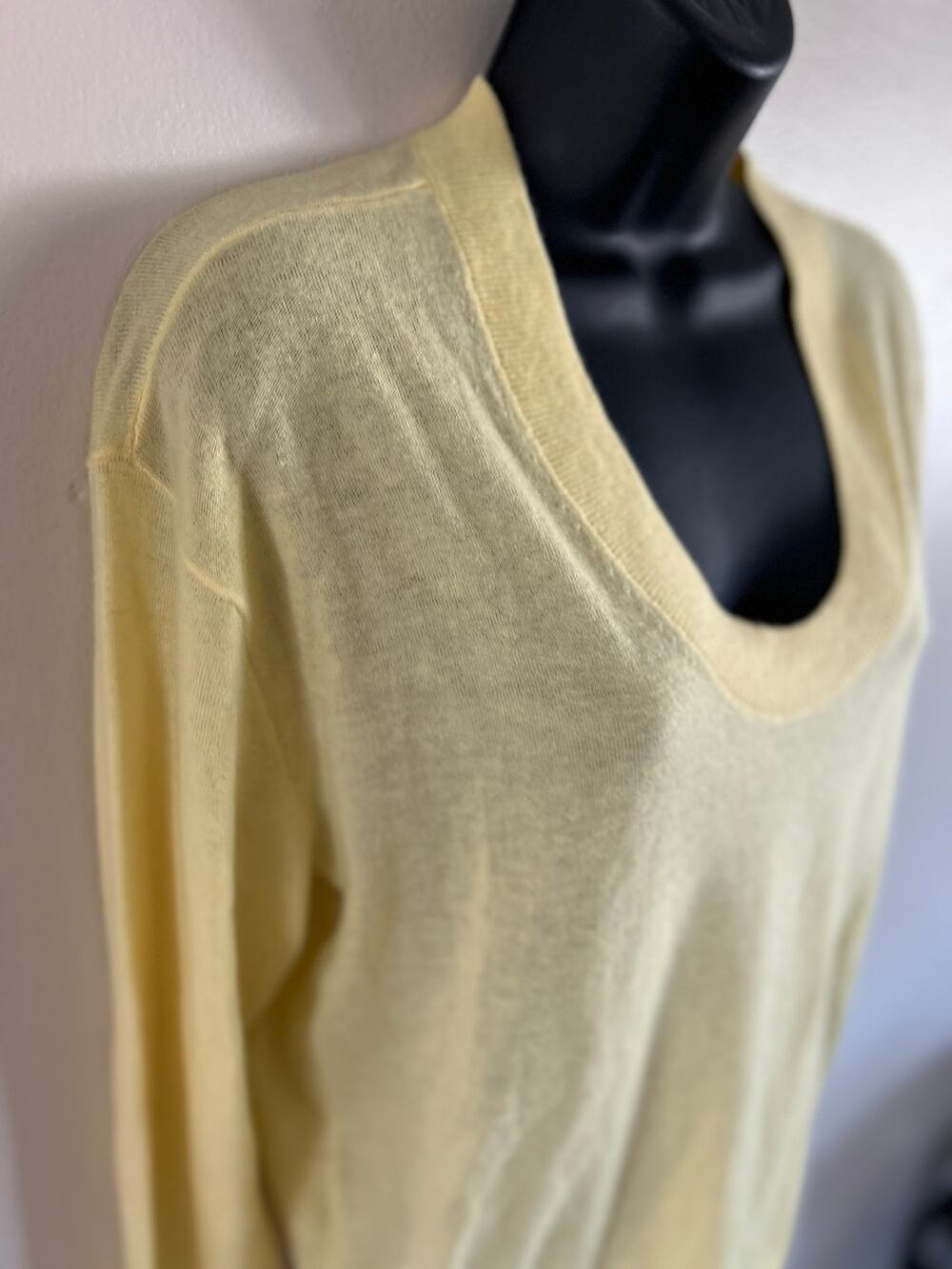 Madewell 100% Cashmere Sweater Women’s XS Yellow Scoop Neck Lightweight